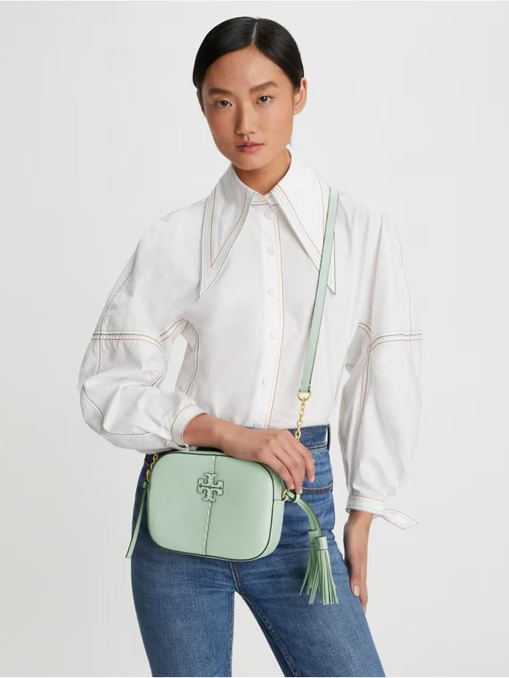 Tory Burch Mcgraw Camera Bag - Pink Moon - Picture 12 of 13